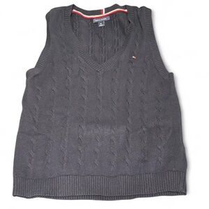 navy blue Tommy Hilfiger cable knit sweater vest